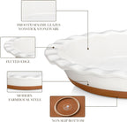 MALACASA Ceramic Pie Pan for Baking - 9 Inch Quiche Baking Dish Nonstick Pie Plate, Deep Dish Scratch-Resistant Pie Pan for Apple Pie Pot Pie, Series TARA