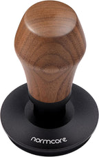 Normcore 58mm Espresso Coffee Tamper V4.1 Upgraded, Spring Loaded Tamper Fits 58mm Portafilters, Titanium PVD Coating Ripple Base, Genuine American Walnut Handle