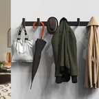 VAEHOLD Black Hat and Coat Wall Mount Rack - 3 Hooks for Robes, Bags, Keys, and Towels - Bathroom Towel Hanger Organizer (2 Pack)