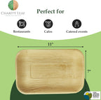 50-Pack 11"x7" Eco-Friendly Palm Leaf Trays | Perfect for Weddings, Catering, and Parties