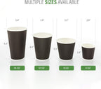 Restaurantware 8 Ounce Double Wall Disposable Coffee Cups, 500 Insulated Black Paper Tumblers with Ripple Wall Design, Lids Sold Separately for Hot Drinks like Tea, Hot Chocolate, and More