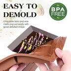 4 Pcs Chocolate Bar Mold Deep Dubai 0.85 Inch Stuffed Chocolate Molds Silicone Large Break Apart Silicone Molds (10 Snap + 5 Snap）