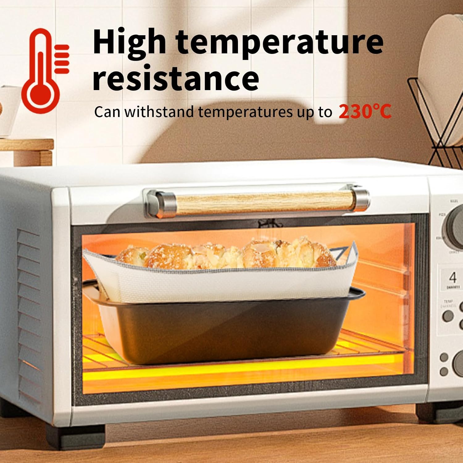 2Pcs Silicone Bread Loaf Pan Liners, Extra Thick Silicone Baking Mat for Dutch Oven, Non-Slip & Easy Clean Reusable Sourdough Bread Baking Supplie - For Bread, Cookies, Pastry (black)