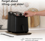 Ibyx Elegant Sliding Tray for Your Coffee Maker & Heavy Kitchen Appliances - Sturdy, Slides Easily from Under The Cabinet (Brown, 9.5”W x 14”D)