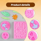 3 Pcs Fall Silicone Maple Leaves Mold, Leaf Silicone Mold, Maple Leaf Chocolate Molds, Reusable Resin Molds for Chocolate, Biscuits, Fondant, Cake Decorating, Baking Supplies and Clay (3)