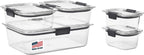 Rubbermaid Brilliance Food Storage Containers, Set of 5 (10 Pieces), BPA-Free, Leak-Proof, Clear