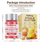 Red Edible Glitter - 15g Food Grade Luster Dust Powder, Cake Decorating Sprinkle Glimmery Dust for Drinks, Wine, Fondant, Chocolate, Candy, Cookie, Vegan