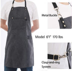 No-Tie Canvas Apron Heavy-Duty 16OZ Work Apron with Front Pocket Extra Long Straps Adjustable M–XXL