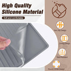 Premium Dish Drying Mat & Removable Coffee Bar Mat - 24x16 Inch Quick-Dry Silicone Mat, Heat/Waterproof Non-Slip Protector for Sink, Espresso Machine, Dishwasher Safe & Cabinets (Gray)