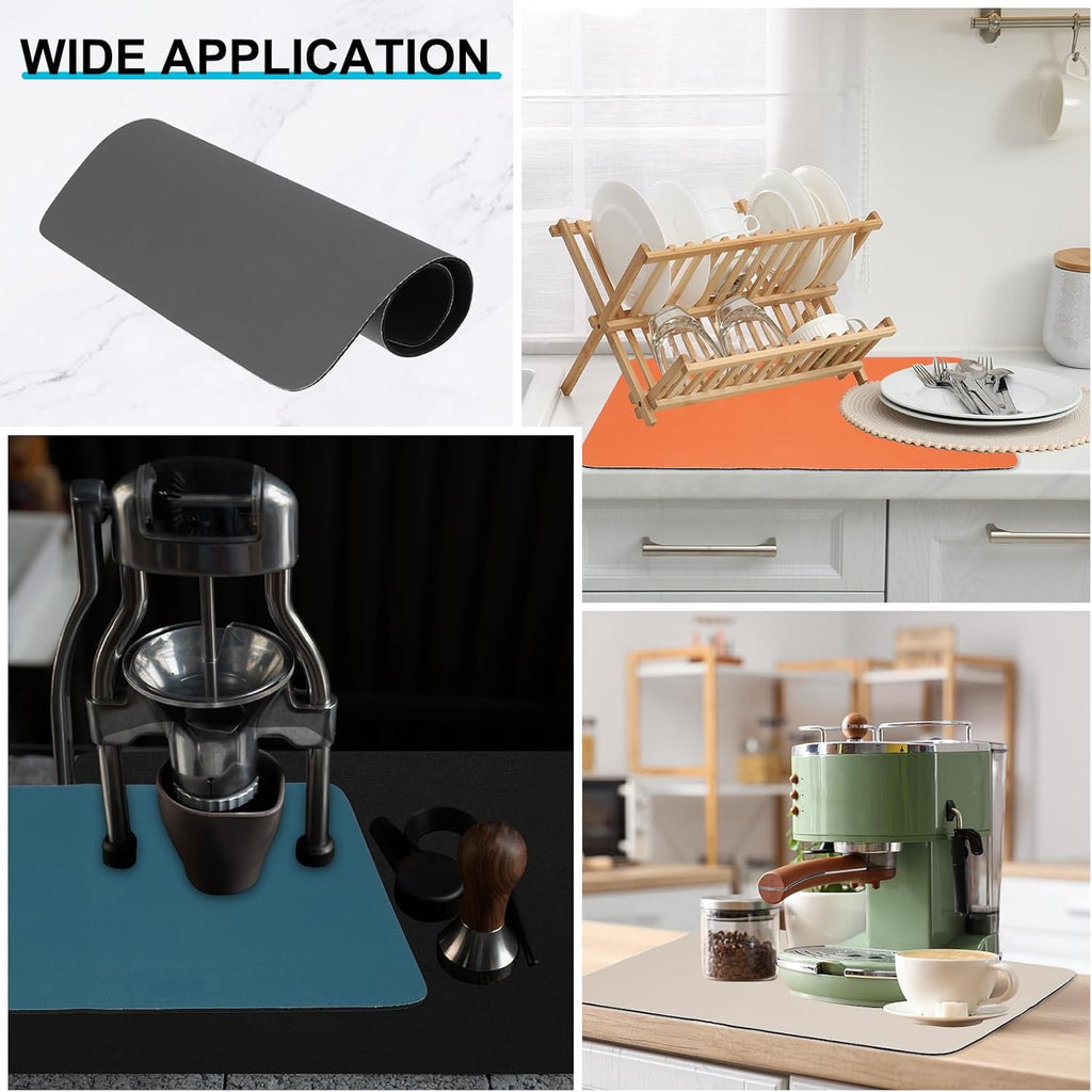 uxcell Silicone Mats for Kitchen Counter, 15.7" x 11.8" Non-Slip Countertop Protector Mat Heat Resistant Coffee Mat Waterproof Table Placemat, Dark Gray