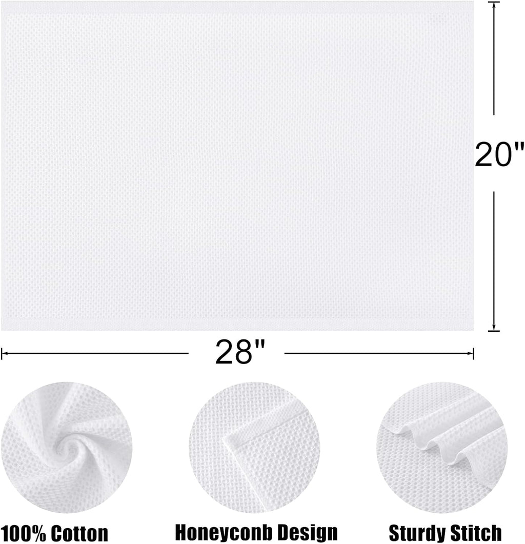 Kitinjoy 100% Cotton Waffle Weave Kitchen Towels, 4-Pack Super Soft and Absorbent Dish Towel for Drying Dishes, Kitchen Hand Towels, 20 in x 28 in, White