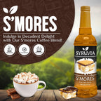 Syruvia Chocolate Chip Cookie Dough & S’mores Coffee Syrup - 25.4 fl oz Premium Coffee Flavoring Syrup. Kosher and Gluten-Free. Perfect for Drinks, Sodas, Shakes, Desserts, & More.