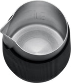 Normcore Handleless Milk Frothing Jug, Milk Pitcher 15.2 oz, Milk Frother Steamer Cup Stainless Steel Espresso Cup, Sharp Spout, Black, 450 ml