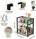 Aduanbang Coffee Bar Accessories Organizer, 2 Tier Wooden Kitchen Counter Shelf, Coffee Organizer Station for Countertop, Condiment Rack for Mugs, Cups, Cream, Syrup