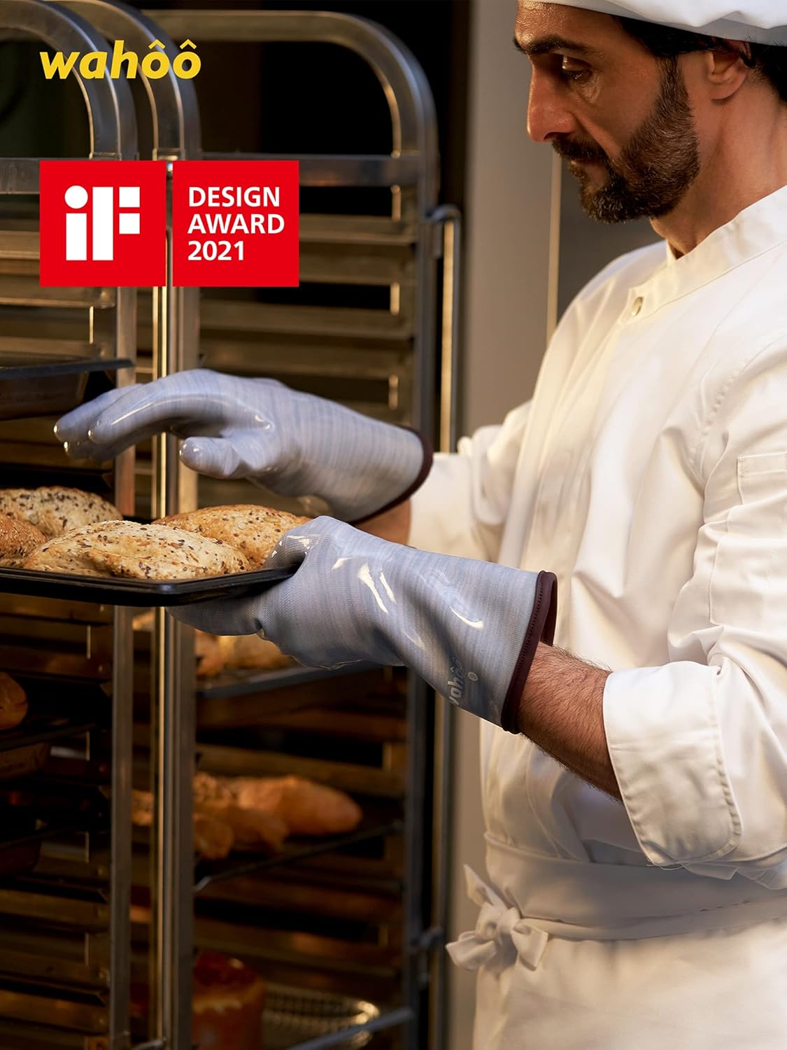 LANON Protection Wahoo Liquid Silicone Smoker Oven Gloves, Food-Contact Grade, Heat Resistant Gloves for Cooking, Grilling, Baking, Purple, XXL/11