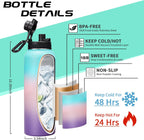40oz Insulated Water Bottles with Straw and Paracord Handle, Metal Flask Bottle Keep Cold for Cold-48H Hot-24H, Double Vacuum Travel Thermo Mug with Carrying Pouch for Sports Hiking Cycling Running