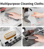 watchget Barista Micro Cloth 10 Pack, Microfiber Barista Cleaning Towels Microfiber Waffle Weave Kitchen Dish Cloth Coffee Bar Towel Coffee Machine Cleaning Cloth, Dark Grey(12"x12")