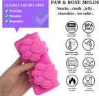 Puppy Dog Paw Silicone Molds,Non-Stick Food Grade Silicone Molds for Chocolate, Candy, Jelly, Ice Cube, Dog Treats Baking Mould(Set of 4PCS) (Blue Pink Purplish Red)
