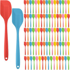 Irenare 84 Pcs Mini Silicone Spatulas Bulk 8.3 Inch Heat Resistant Scrapers Rubber Spatulas Seamless Design Non Stick Flexible for Kitchen Use Cooking Baking Mixing