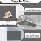 Dish Drying Mat for Kitchen, 15.7’’ X 17.7’’ Coffee Bar Mats for Countertop Fit Under Coffee Maker, Hide Stain Rubber Backed Espresso Machine Absorbent Drying Pad, Gray