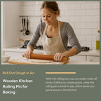 Muso Wood Sapele Wooden French Rolling Pin for Baking, Tapered Roller for Fondant, Pie Crust, Cookie, Pastry (French 17.5inch)