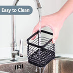 Utensil Holder, Stainless Steel Utensil Drying Rack for Kitchen Counter, Silverware Cutlery Flatware Holder Forks, Knives, Spoons, Chopsticks Organizer (Black)