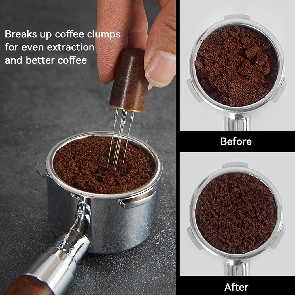 51mm Espresso Tamper Set: Espresso Accessories Kit with Adjustable Spring-Loaded Tamper, Stainless Steel WDT Tool and Magnetic Dosing Funnel for 51 mm Portafilters