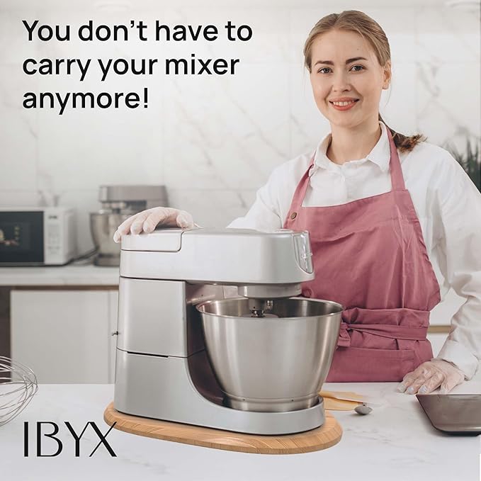 Ibyx Elegant Sliding Tray - Compatible with 4.5 Qt KitchenAid Stand Mixers and Other Heavy Appliances (Natural)