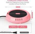Large Candle Warmer Plate Safely Releases Scents Without a Flame - Used as Candle Jar Warmer, Coffee Warmer, Mug Warmer, Cup Warmer, Tea Warmer Desk in Your Home & Office, 1 Pack, Pink