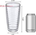 Amazing Abby - Alaska - 24-Ounce Insulated Plastic Tumblers (Set of 4), Double-Wall Plastic Drinking Glasses, All-Clear Reusable Plastic Cups, BPA-Free, Shatter-Proof, Dishwasher-Safe