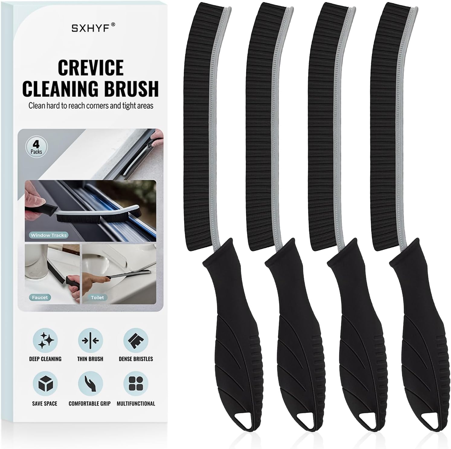 SXhyf Cleaning Brush - Hard Bristle Crevice Cleaning Brush, Multifunctional Gap Scrub Brush, Kitchen Essentials, Bathroom Cleaner Tools for Household Use, Home, Window, Toilet, Stove