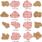 8Piece Vehicle Cookie Cutters Set,3D Transport-Themed Plastic Baking Molds for Cookies, Fondant, Cheese – Includes Plunger Stamp for Embossing (E)