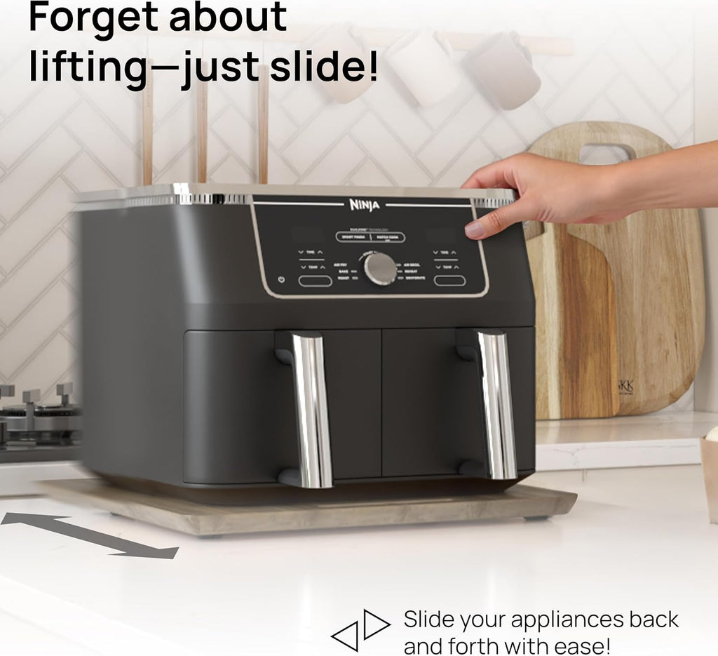 Ibyx Elegant Sliding Tray for Your Coffee Maker & Heavy Kitchen Appliances - Sturdy, Slides Easily from Under The Cabinet (Brown, 16" W x 13" D)