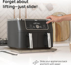 Ibyx Elegant Sliding Tray for Your Coffee Maker & Heavy Kitchen Appliances - Sturdy, Slides Easily from Under The Cabinet (Brown, 16" W x 13" D)