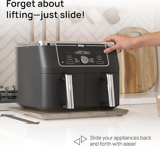 Ibyx Elegant Sliding Tray for Your Coffee Maker & Heavy Kitchen Appliances - Sturdy, Slides Easily from Under The Cabinet (Brown, 16" W x 13" D)