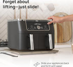 Ibyx Elegant Sliding Tray for Your Coffee Maker & Heavy Kitchen Appliances - Sturdy, Slides Easily from Under The Cabinet (Brown, 16" W x 13" D)