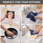 Kitinjoy 100% Cotton Kitchen Dish Cloths, 8 Pack Waffle Weave Ultra Soft Absorbent Dish Towels for Drying Dishes Quick Drying Kitchen Towels Dish Rags, 12 X 12Inch, Navy Blue