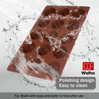 Silicone Fat Bomb Molds, Walfos Silicone Candy Mold, 15 Cavity Round Mold -Perfect for Keto Fat Bomb, Jelly, Dark Chocolate, Mini Peanut Butter Cup, 2 Packs