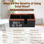 100% Wooden Coffee Cups Holder with U-Shape Cutout Design for Countertop-Coffee Bar Organizer for Cups, Lids, Pods, Stirrers, and Accessories, Great Gift for Home or Office