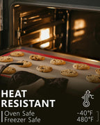 Sopito 5PCS Non Stick Platinum Silicone Baking Mat for Half Sheet & Quarter Baking Sheet and 9'' Pizza Pan, Reusable & Food Safe Heat Proof Up to 480℉ Cooking Mat, Red