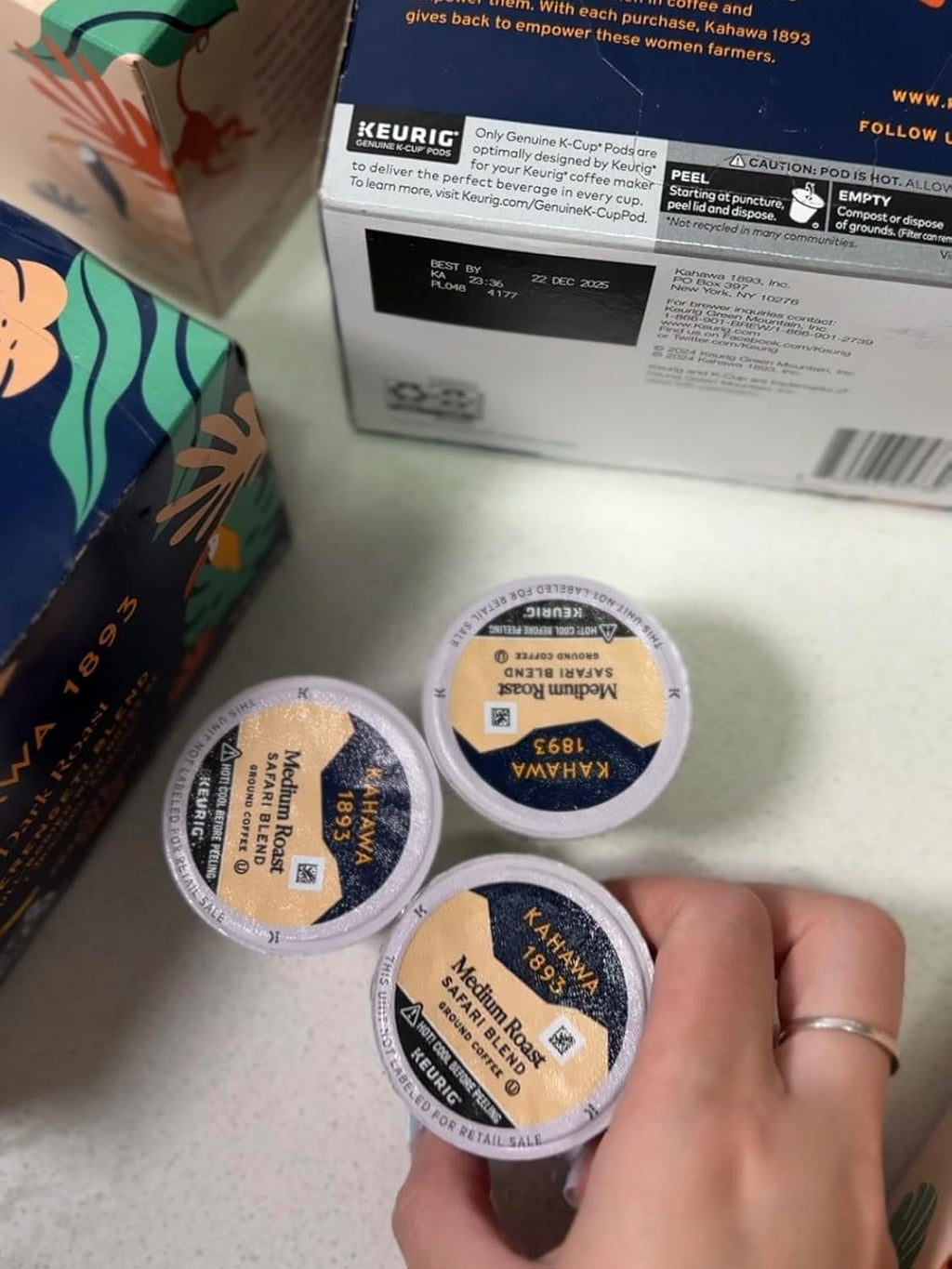 Kahawa 1893 Medium Roast Coffee K-Cup Pods Safari Blend (30 Count) - As Seen on Shark Tank, High Antioxidants, Naturally Sweet, Organically Grown & Cultivated, Ethically & Sustainably Sourced