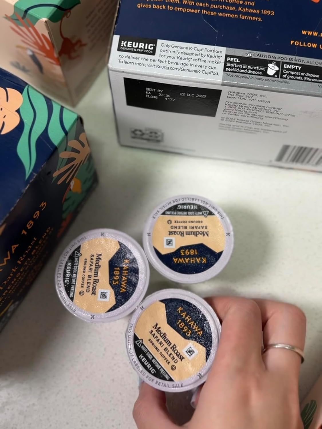 Kahawa 1893 Medium Roast Coffee K-Cup Pods Safari Blend (30 Count) - As Seen on Shark Tank, High Antioxidants, Naturally Sweet, Organically Grown & Cultivated, Ethically & Sustainably Sourced