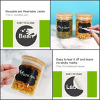 DHSBTLS 6 oz Glass Jars with Bamboo Lids, Borosilicate Glass Airtight Canisters sets, Food Storage Container, Pantry Organization and Storage Jars, Kitchen Spice Jars of 15