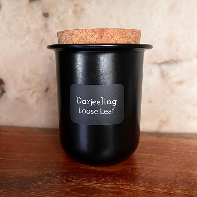 Tea Tin Labels, 160 Pre-Printed Waterproof Adhesive Labels, 1.7 x 1.2 Inches, Vinyl Material, Removable