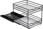 Pull Out Cabinet Organizer for Spices, Cans - Heavy Duty with Lifetime Limited Warranty- Pull Out Spice Rack- Cabinet Pull Out Shelf for Cans,Dishes, Etc, 8-1/2"Wx10-3/8"Dx8-7/8"H, Black