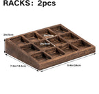 Yangbaga 24Pcs Glass Spice Jars with Labels-4oz Acacia Wood Lid Square Spice Containers and 2pcs Rack with Pepper Grinder Lids &Funnel,Seasoning Jars for Rack Cabinet Drawer