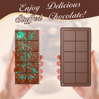 Chocolate Bar Mold 2 Pack, Non-Stick Deep Dubai Chocolate Bar Molds, Silicone, Rectangular Prism, Chocolate Color