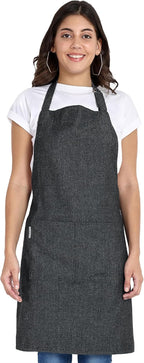 Chef Apron, Recycled Cotton Kitchen Apron with an Adjustable Neck with Long Ties, for cooking, baking