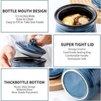 Hasense Ceramic Food Storage Jar, Coffee Canister with Lid, Cookie Candy Jar for Kitchen, Serving for Dog Treat Sugar Loose Tea Flour Coffee Beans Rice Snack Storage 30 FL OZ (Blue)