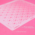 Cake Baking Stencil - Seamless Delicate Pattern for Decorating Tall Double Barrel Cake to Use with Buttercream, Royal Icing, Ganache, Paint, Airbrush (Reine)